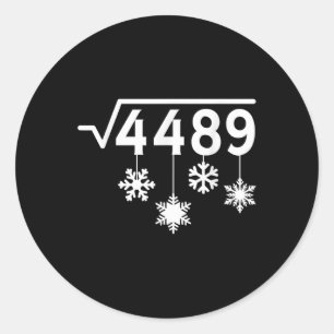 67 Meme Math Teacher Christmas Snowflakes Square R Classic Round Sticker