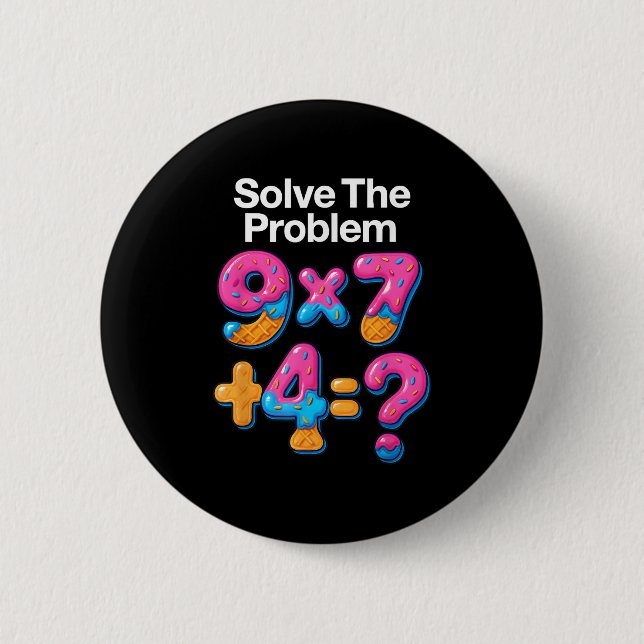 67 Meme Math Teacher Ice Cream Drip 6 7 Brainrot S Cm Round Badge (Front)