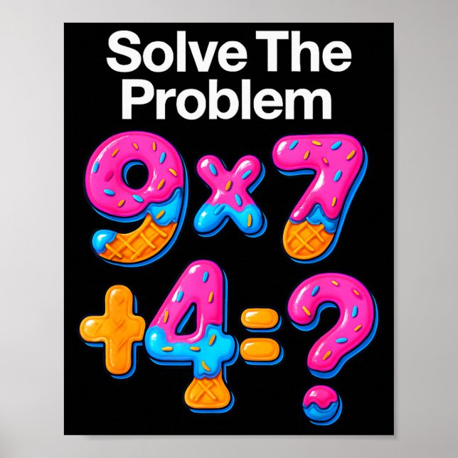 67 Meme Math Teacher Ice Cream Drip 6 7 Brainrot S Poster (Front)