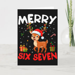 67 Meme Merry Six Seven Reindeer Funny Christmas W Card