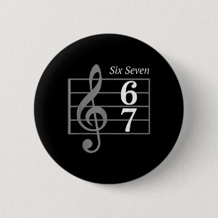 67 Meme Music Slang Musician Six Seven Funny Music 6 Cm Round Badge