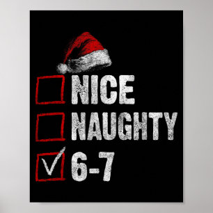 67 Meme Nice Naughty 67 Funny Christmas Boys Girls Poster