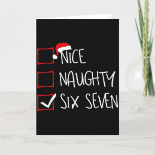 67 Meme Nice Naughty Six Seven Gen Alpha Funny Chr Card