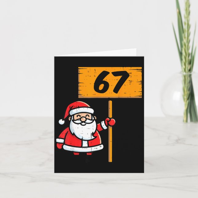 67 Meme Santa Funny Christmas 6 7 Xmas Boys Teen K Card (Front)