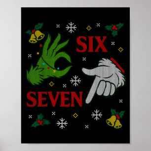 67 Meme Santa Hands Christmas Ugly Sweater Xmas Ce Poster
