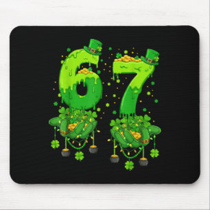 67 Meme Shamrocks Six Seven Shamrocks 6-7 St Patri Mouse Pad