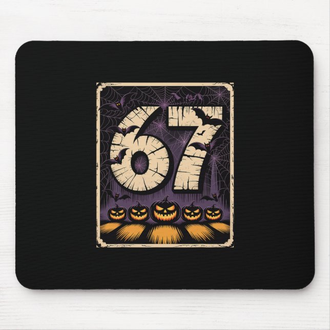 67 Meme Shirt Six Seven Funny Halloween Design  Mouse Pad (Front)