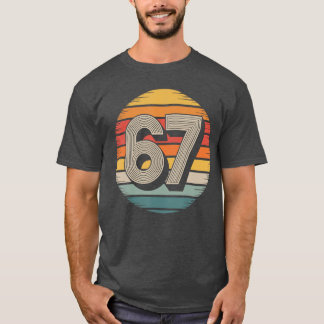 67 Meme Si Seven 6 7 Meme Funny Number Vintage fri T-Shirt