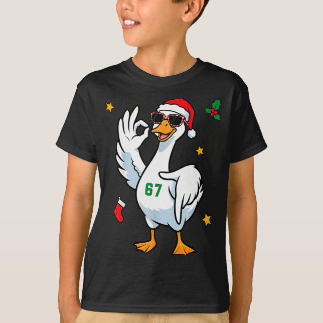 67 Meme Silly Goose 6 7 Funny Six Seven Christmas  T-Shirt (Front)