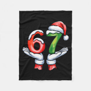 67 Meme Six Seven 67 Christmas Fleece Blanket