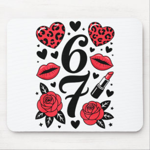 67 Meme Six Seven 67 Meme Six Seven 6 7 Valentine Mouse Pad