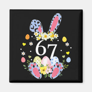 67 Meme Six Seven 6 7 Bunny Leopard Kids Funny Eas Magnet