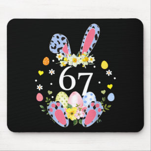 67 Meme Six Seven 6 7 Bunny Leopard Kids Funny Eas Mouse Pad