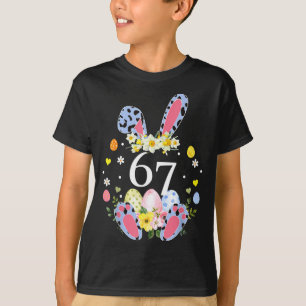 67 Meme Six Seven 6 7 Bunny Leopard Kids Funny Eas T-Shirt