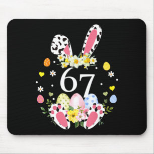 67 meme six seven 6 7 bunny leopard kids funny mouse pad