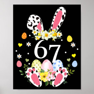 67 meme six seven 6 7 bunny leopard kids funny poster