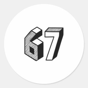 67 Meme Six Seven 6-7 Funny Internet Joke Viral Tr Classic Round Sticker