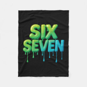 67 Meme Six Seven 6-7 Funny Internet Joke Viral Tr Fleece Blanket