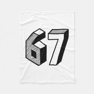 67 Meme Six Seven 6-7 Funny Internet Joke Viral Tr Fleece Blanket