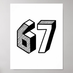 67 Meme Six Seven 6-7 Funny Internet Joke Viral Tr Poster