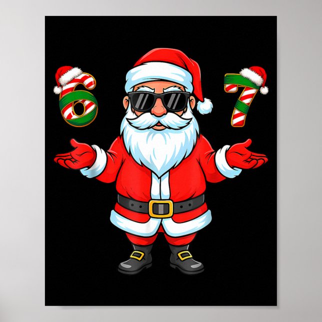 67 Meme Six Seven 6 7 Funny Santa Matching Xmas 67 Poster (Front)