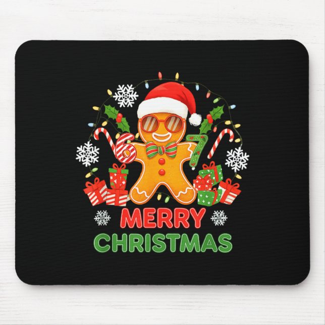 67 Meme Six Seven 6 7 Meme Funny Christmas Gingerb Mouse Pad (Front)