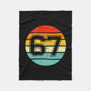 67 Meme Six Seven 6 7 Meme Funny Number Vintage  Fleece Blanket
