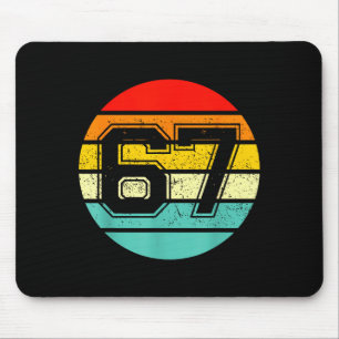 67 Meme Six Seven 6 7 Meme Funny Number Vintage  Mouse Pad