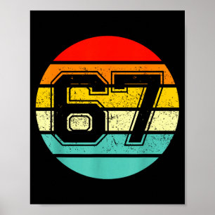 67 Meme Six Seven 6 7 Meme Funny Number Vintage Poster