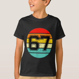 67 Meme Six Seven 6 7 Meme Funny Number Vintage  T-Shirt