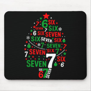67 Meme Six Seven Boys Girls Kids Christmas Tree  Mouse Pad