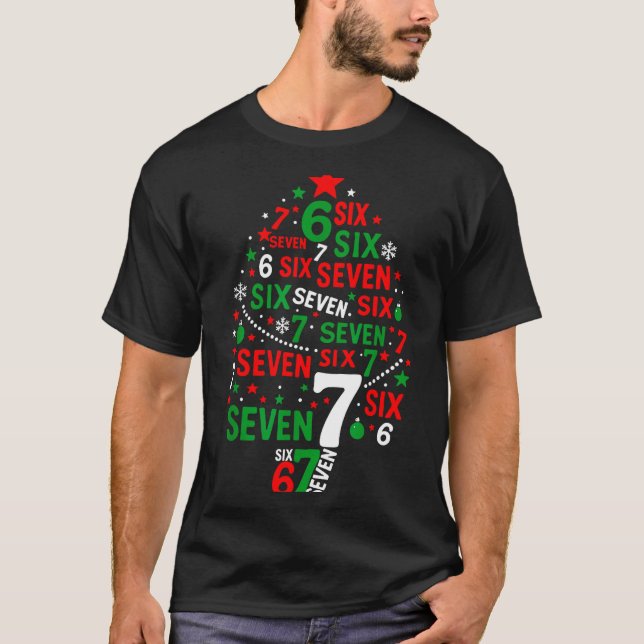 67 Meme Six Seven Boys Girls Kids Christmas Tree  T-Shirt (Front)