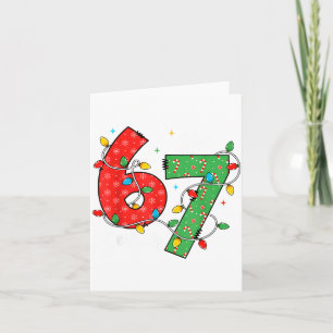 67 Meme Six Seven Brain Rot 6-7 Christmas Lights F Card