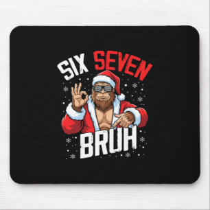 67 Meme Six Seven Bruh Bigfoot Santa 6 7 Funny Chr Mouse Pad