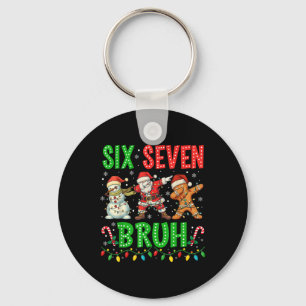 67 Meme Six Seven Bruh Dabbing Santa 6 7 Funny Chr Key Ring