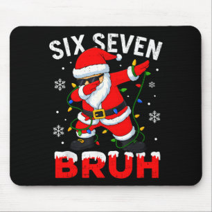67 Meme Six Seven Bruh Dabbing Santa Funny Christm Mouse Pad