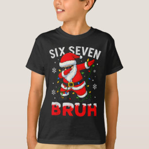 67 Meme Six Seven Bruh Dabbing Santa Funny Christm T-Shirt