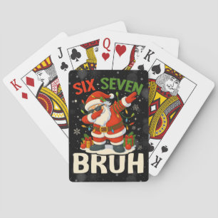 67 Meme Six Seven Bruh Funny Christmas 6 7 Playing Cards