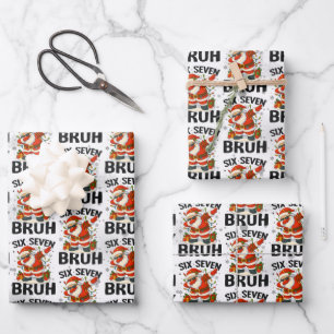 67 Meme Six Seven Bruh Funny Christmas 6 7 Wrapping Paper Sheet