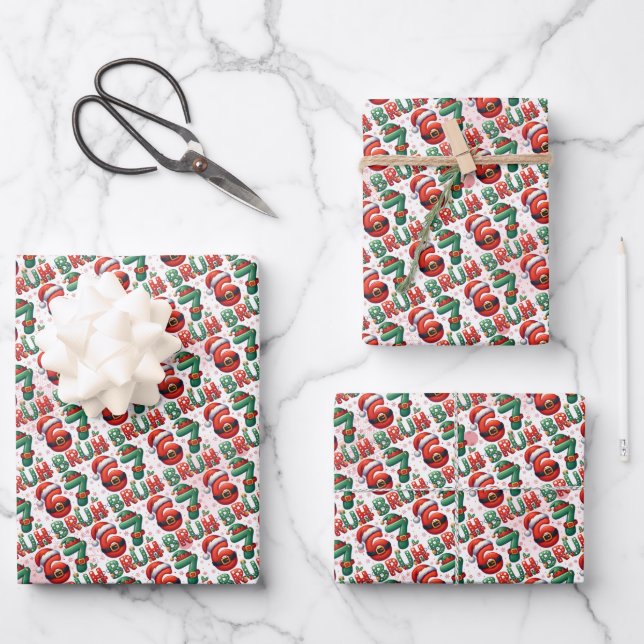 67 Meme Six Seven Bruh Funny Christmas 6 7 Wrapping Paper Sheet (Front)