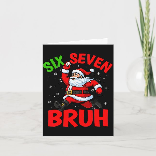 67 Meme Six Seven Bruh Santa Baseball Funny Christ Card (Front)