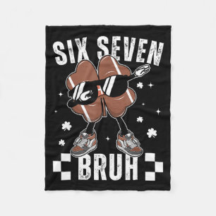67 Meme Six Seven Bruh Shamrock Football St Patric Fleece Blanket