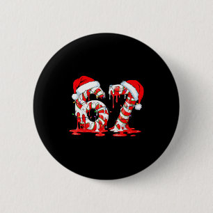 67 Meme Six Seven Candy Canes Drip Christmas Pajam 6 Cm Round Badge