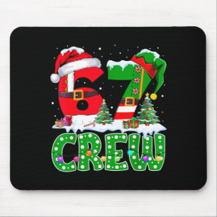 67 Meme Six Seven Christmas Crew Xmas Lights Famil Mouse Pad