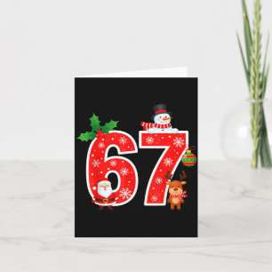 67 Meme Six Seven Christmas Pajamas For Women Men  Card