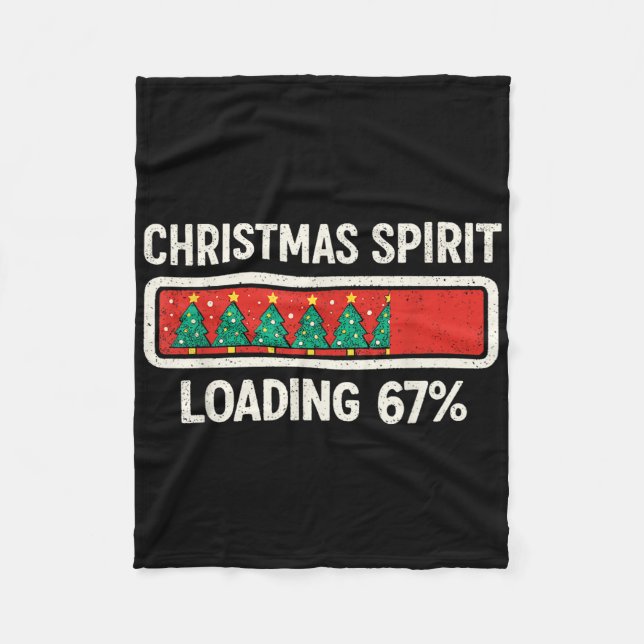 67 Meme Six Seven Christmas Spirit Loading Gen Z A Fleece Blanket (Front)