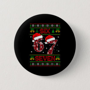 67 Meme Six Seven Christmas Ugly Sweater For Kids  6 Cm Round Badge