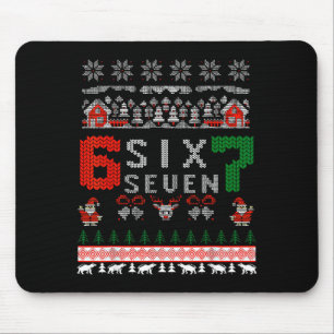 67 Meme Six Seven Christmas Ugly Sweater For Kids  Mouse Pad
