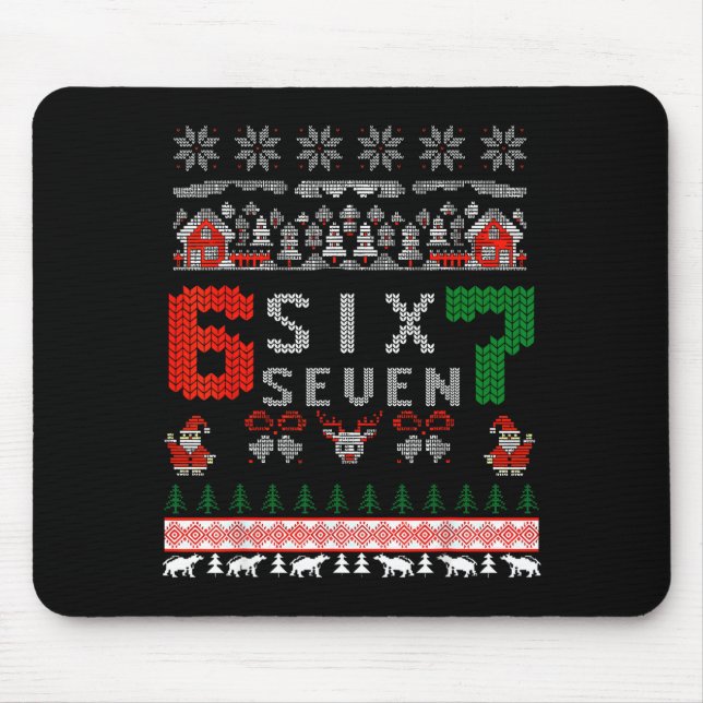 67 Meme Six Seven Christmas Ugly Sweater For Kids  Mouse Pad (Front)