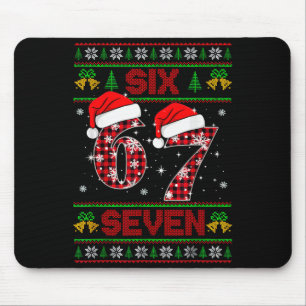67 Meme Six Seven Christmas Ugly Sweater For Kids  Mouse Pad